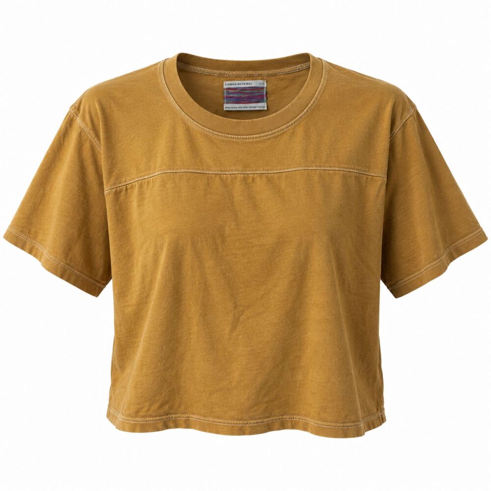 urban outfitters urban renewal cropped tee | mustard vintage rework tshirt